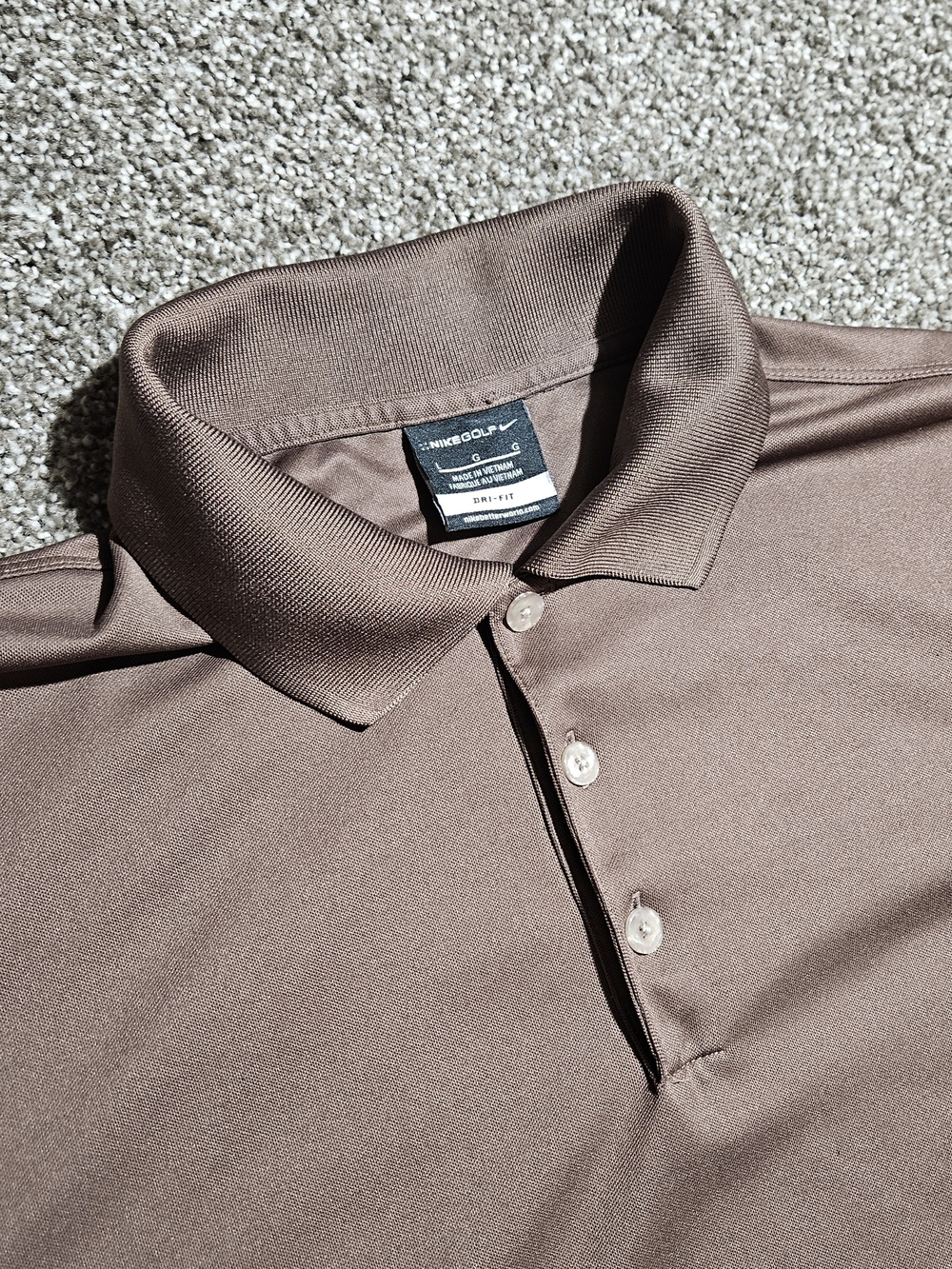 Authentic Nike Golf Dri-Fit Brown Polo Shirt Men's Size Large